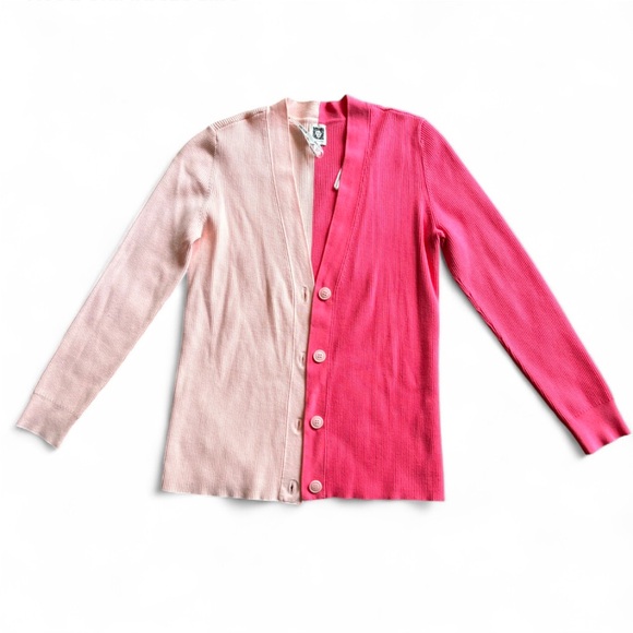 Anne Klein Two-Tone Pink Cardigan - Picture 1 of 4